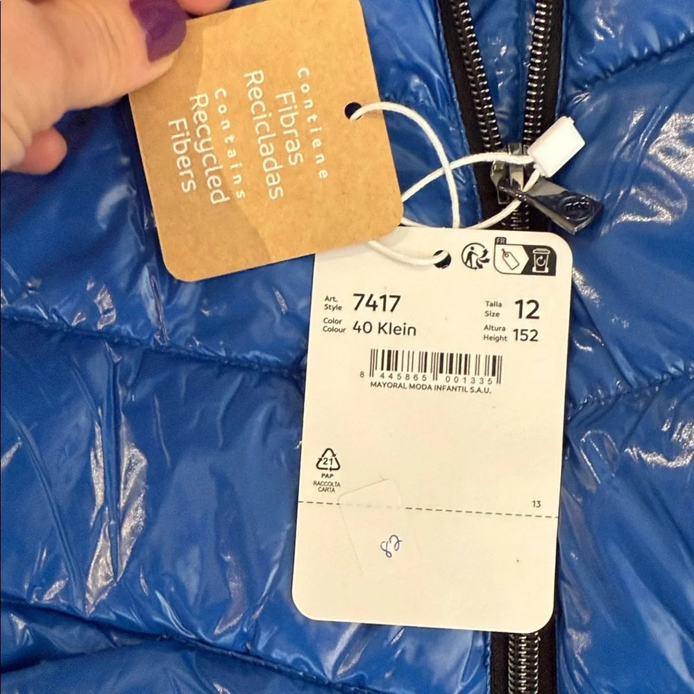 Mayoral Shiny Blue Kids Puffer Jacket